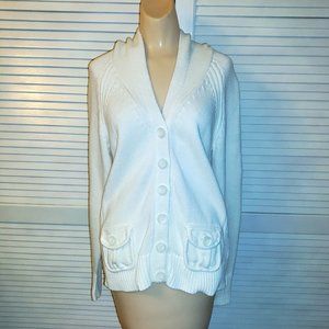 Old Navy White Hooded Cardigan